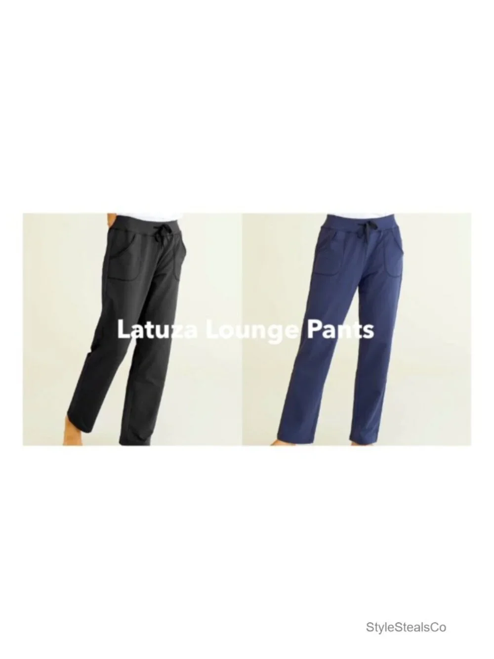 Cotton Lounge Pants with Pockets Drawstring High Rise